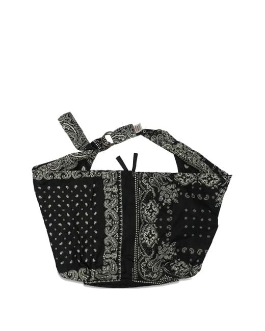 Kapital Black Bandana-Print Ring-Detail Shoulder Bag for men