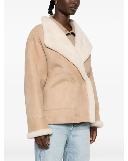 Closed Natural Shearling Double-Breasted Jacket