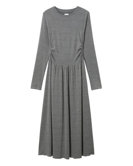 B+ AB Gray Ong-Sleeve Midi Dress