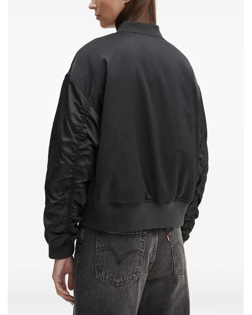 Levi's Black Gathered-Sleeve Bomber Jacket