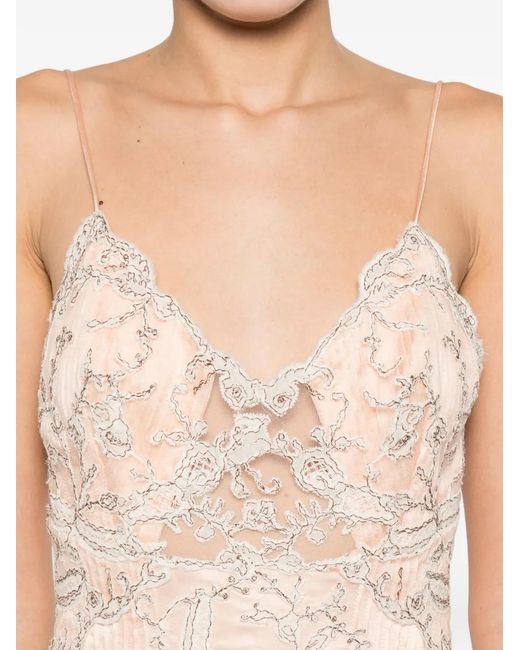 Ermanno Scervino White Lingerie-Style Midi Dress