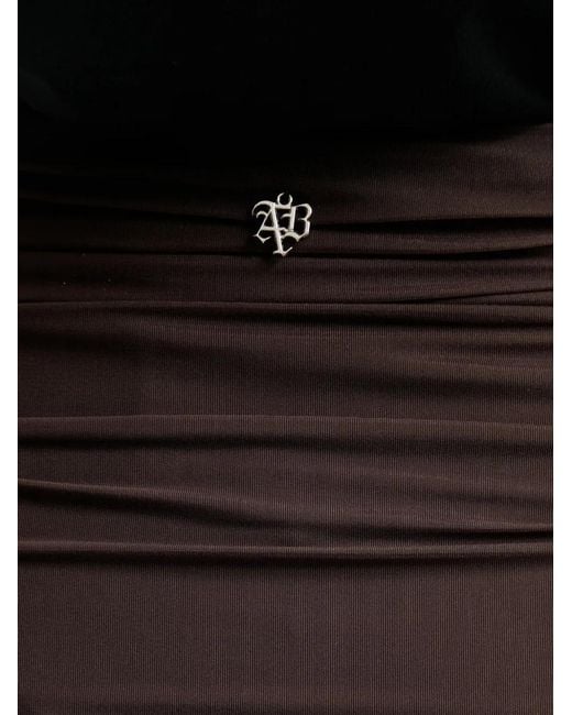 Aniye By Brown Scandal Ruched Semi-Sheer Midi Skirt