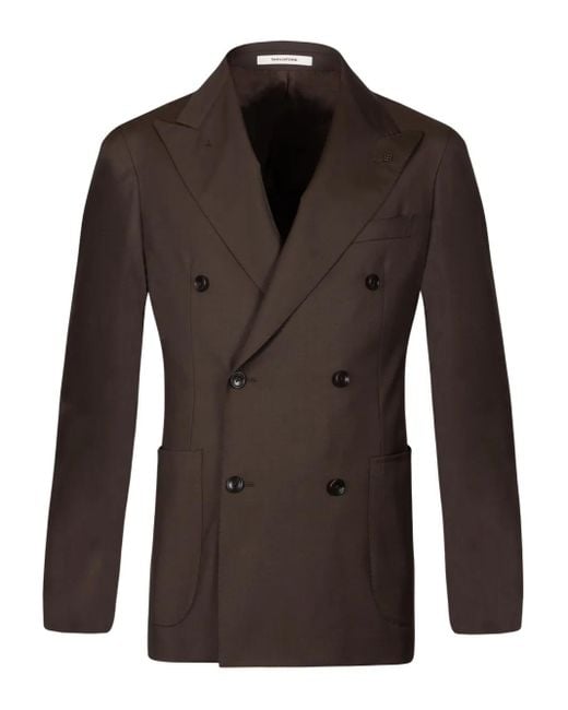Blazer Doppiopetto di Tagliatore in Brown da Uomo