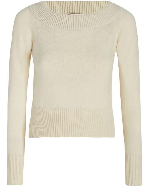Alexander McQueen White Schulterfreier Pullover