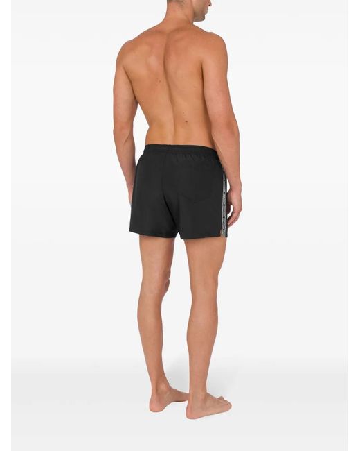 Moschino Black Logo-Print Swim Shorts for men