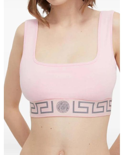 Versace Pink Greca Medusa Bra