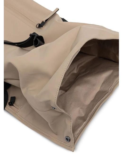 Rains Natural Large Rolltop Buckled Backpack