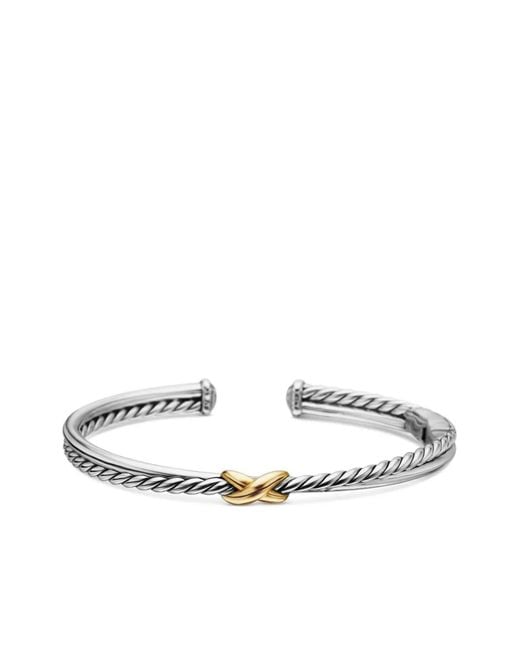 David Yurman White 18Kt And Sterling Petite X Center Station Bracelet (5.2Mm)