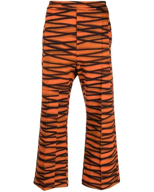 Pierre Louis Mascia Orange Pantalon Ample À Imprimé Géométrique for men
