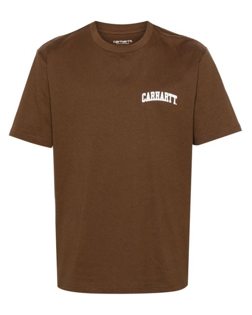 Carhartt Brown University Script Cotton T-shirt for men