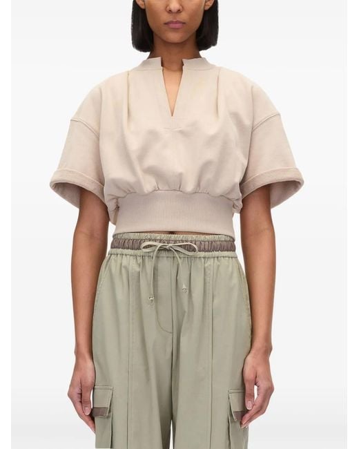 3.1 Phillip Lim Natural V-Neck Cotton T-Shirt