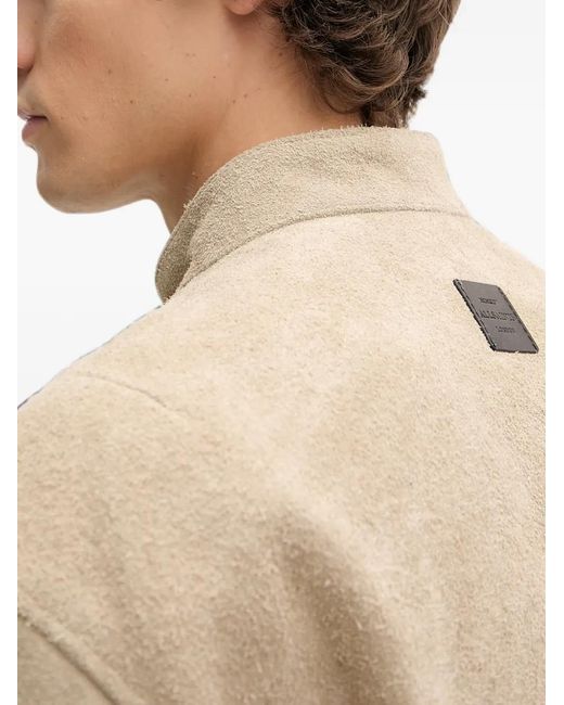 AllSaints Natural Felix Suede Band-Collar Jacket for men