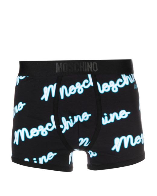 Moschino Shorts mit Logo-Print in Black für Herren