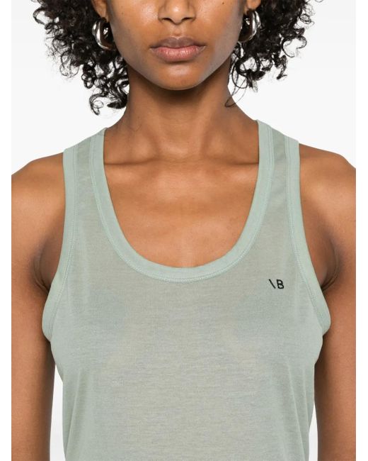 Victoria Beckham Green Crepe Tank Top