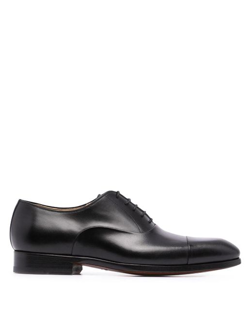 Magnanni Shoes Black Lace-up Leather Oxford Shoes for men