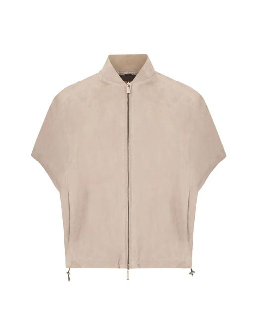 【美品】MooRER ムーレー ブルゾン ジャケット　レディース レディース moorer Moorer レディース ナチュラル ジップアップ