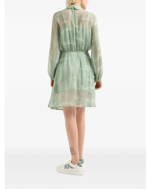 ARMANI EXCHANGE Green Long-Sleeve Mini Dress