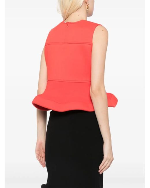 Melitta Baumeister Pink Peplum Hem Sleeveless Top