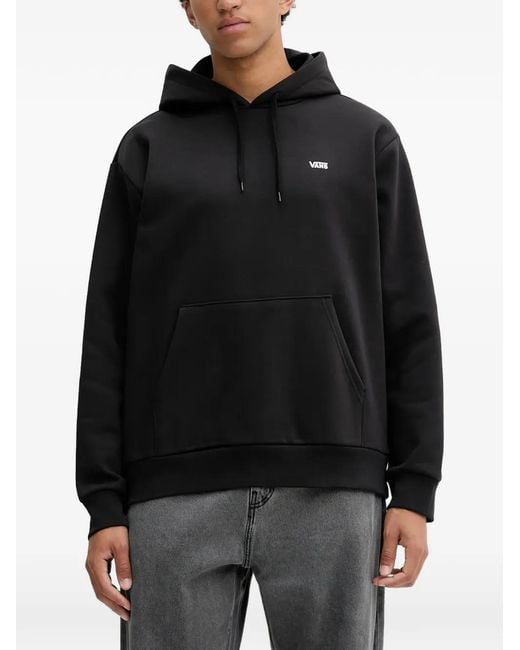 Vans Black Logo-Print Drawstring Hoodie for men