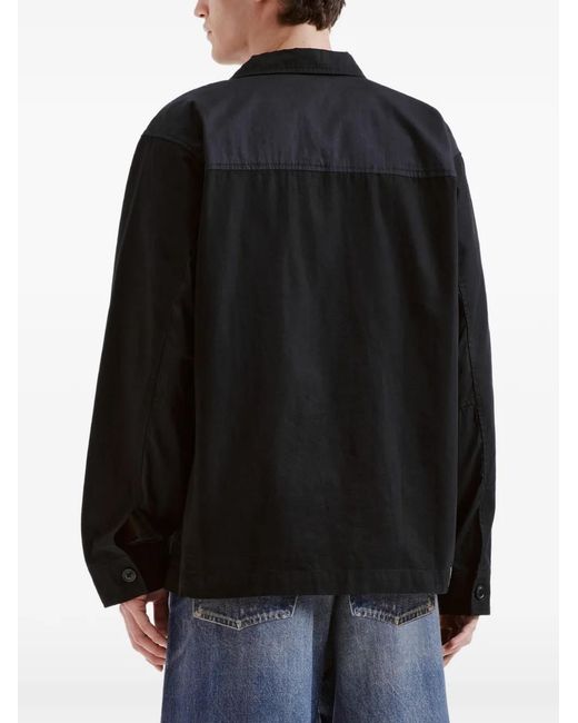 Izzue Black Patch-Pocket Shirt Jacket for men