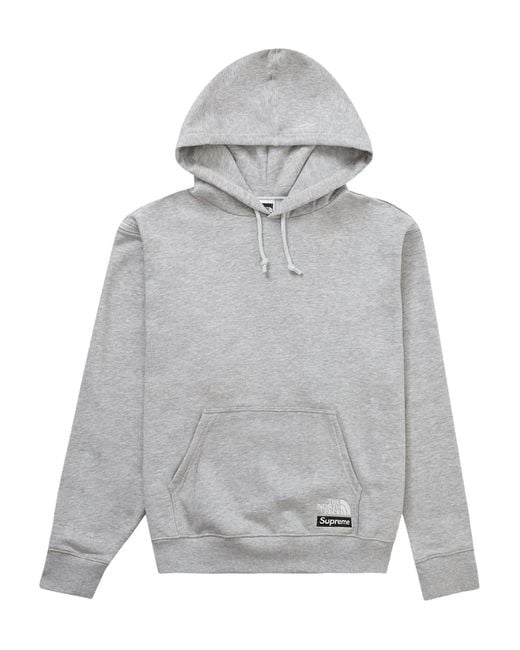 Supreme Gray X The North Face Hooded Sweater for men