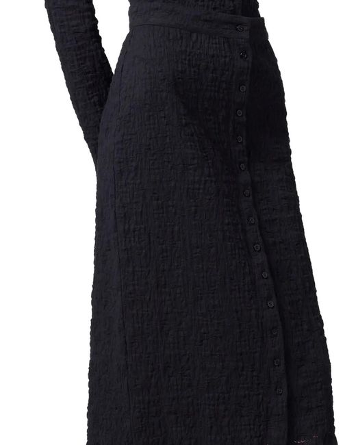 MSGM Black Button-Down Midi Skirt