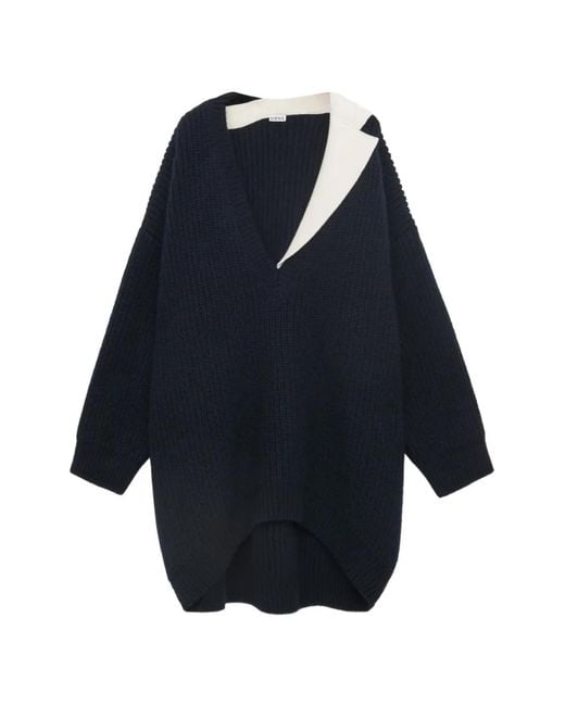 Loewe Blue Pullover Mit V-Ausschnitt