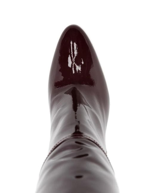 Paris Texas Red 105Mm Pointed Block Heel Boots