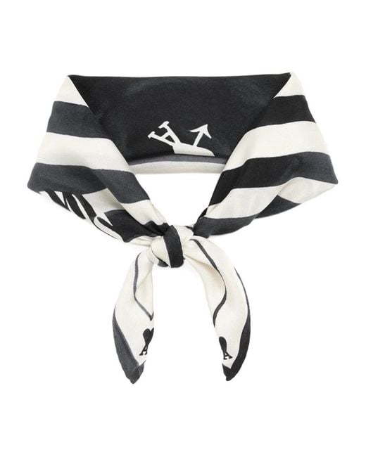 AMI White Place Des Victoires Printed Silk Scarf