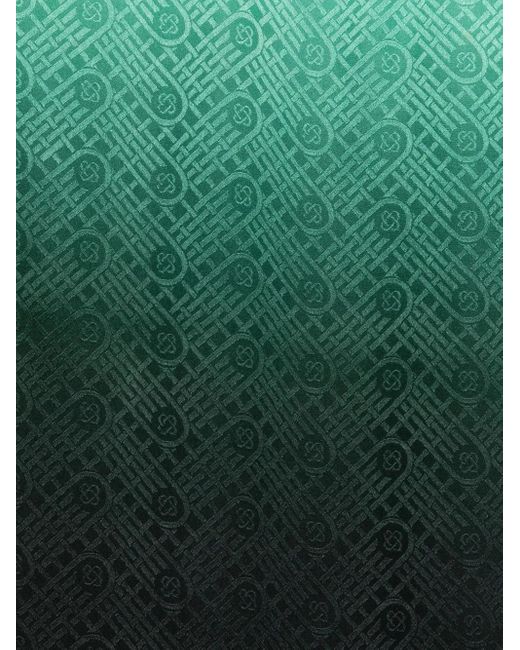 Casablanca Green Monogram-Pattern Scarf for men