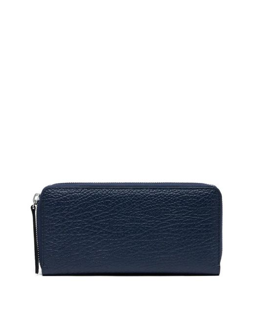 Maison Margiela Blue Four Stitches Grained Leather Wallet