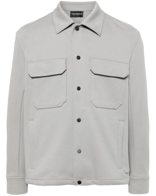 Emporio Armani Gray Button-up Shirt Jacket for men
