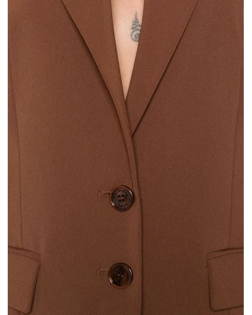 Blazer con solapa de muesca y dos botones Patrizia Pepe de color Brown