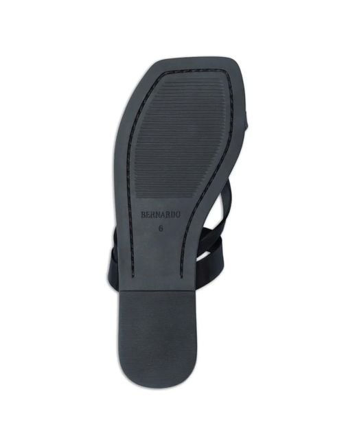 Bernardo Black Ocana Toe-Ring Thong Flat Sandals