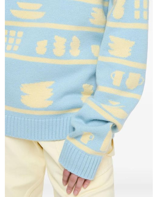 J.W. Anderson Blue Pullover aus Geschirr-Jacquard