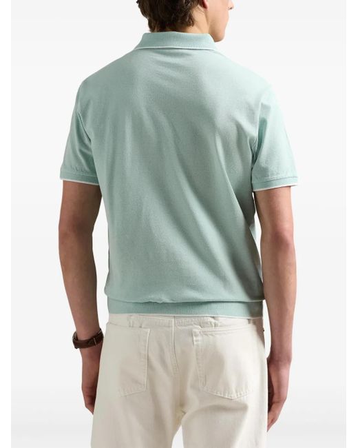 Polo Ralph Lauren Blue Jacquard Mesh Polo Shirt for men