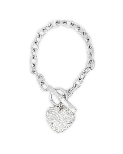 Guess White Heart-Chain Bracelet