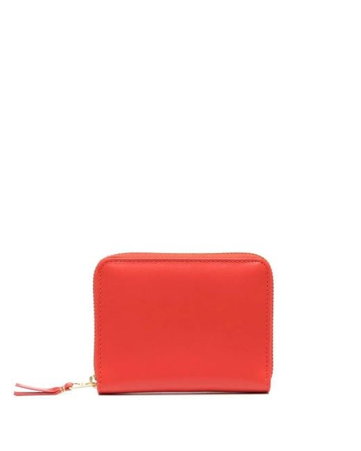 Comme des Garçons Red Zip-Up Leather Wallet for men