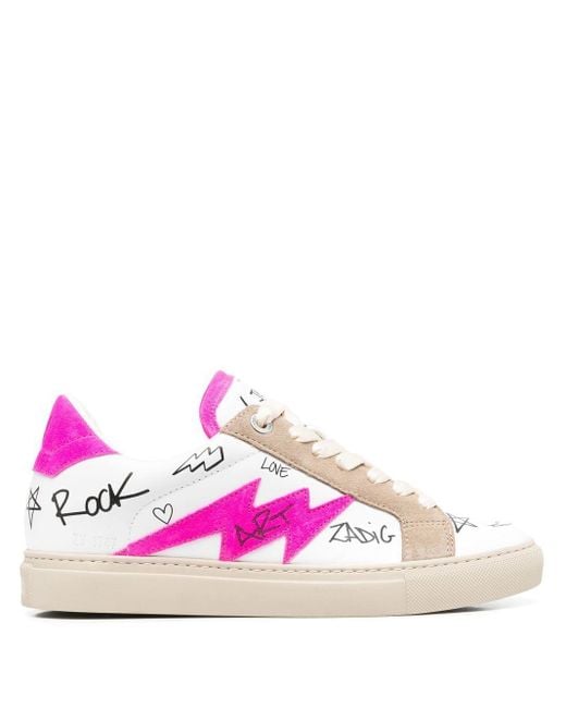 Zadig & Voltaire Pink Sneakers mit Logo-Print