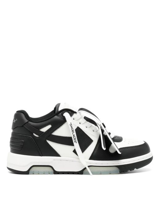 Off-White c/o Virgil Abloh Out Of Office Leren Sneakers in het Black