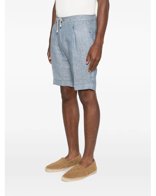 Barba Napoli Blue Capri Drawstring Shorts for men