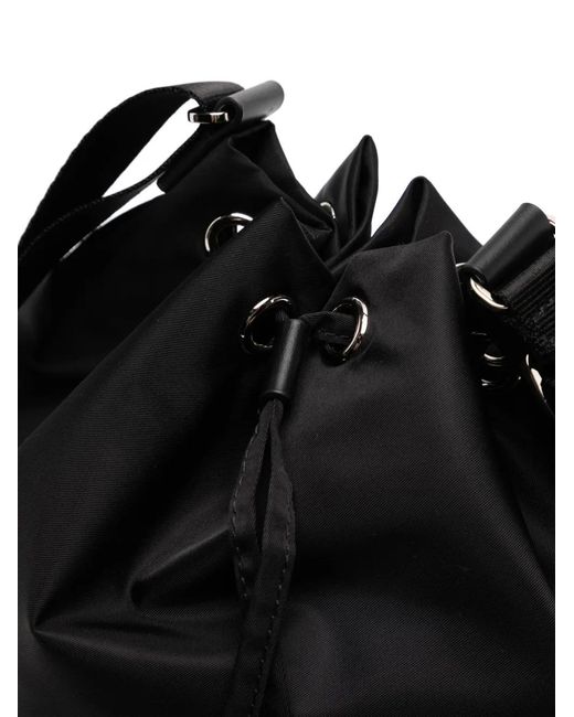 Agnes B. Black Drawstring Crossbody Bag