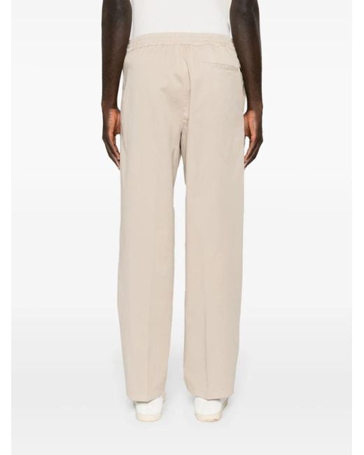 Canali Natural Drawstring-Waist Straight-Leg Trousers for men
