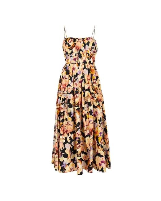 Ulla Johnson Metallic Vidri Cami Floral Cotton Midi Dress