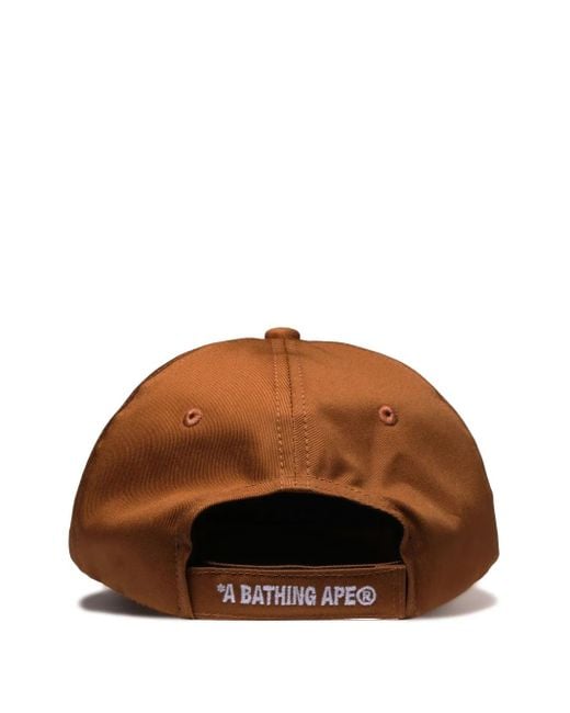 A Bathing Ape Brown Logo-Embroidered Baseball Cap for men