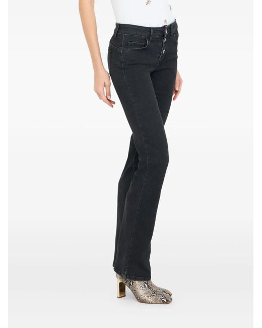 Liu Jo Bootcut Jeans Verfraaid Met Knopen in het Blue