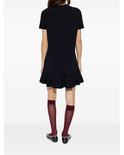 Valentino Garavani Black Bow-Appliqué Knitted Mini Dress