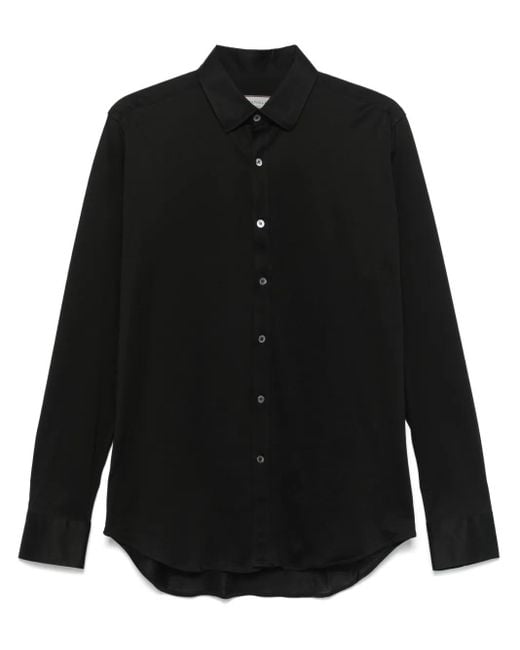 Canali Black Lightweight-Jersey Shirt for men