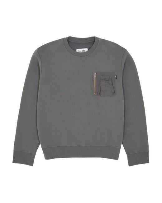 MM6 by Maison Margiela Gray Pocket-Detail Sweater for men