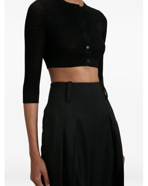 Victoria Beckham クロップドスリーブ カーディガン Black